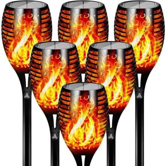 96 LED Solar Lights Outdoor Upgraded 6 Pack, 43" Tall & Super Larger - Picture 1 of 7